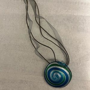 Blown glass pendent and bracelet
